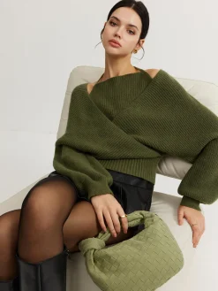 Hot 2 in 1 Bat Sleeve Halter Knit Top Sweater Tops|Sweaters & Cardigans