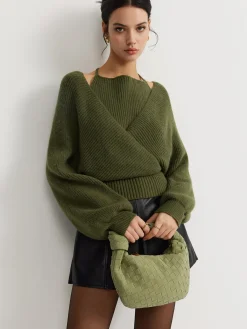 Hot 2 in 1 Bat Sleeve Halter Knit Top Sweater Tops|Sweaters & Cardigans