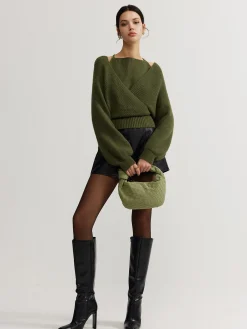 Hot 2 in 1 Bat Sleeve Halter Knit Top Sweater Tops|Sweaters & Cardigans