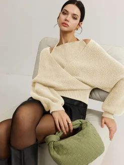 Hot 2 in 1 Bat Sleeve Halter Knit Top Sweater Tops|Sweaters & Cardigans