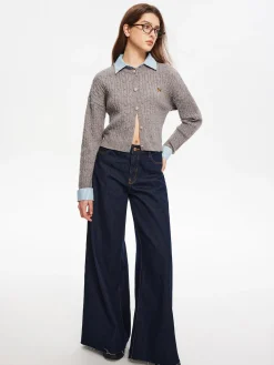 Outlet 2 in 1 Button Knit Top Sweater Tops|Sweaters & Cardigans