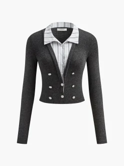 Online 2 in 1 Button Slim Polo Shirt Blouses & Shirts|Tops