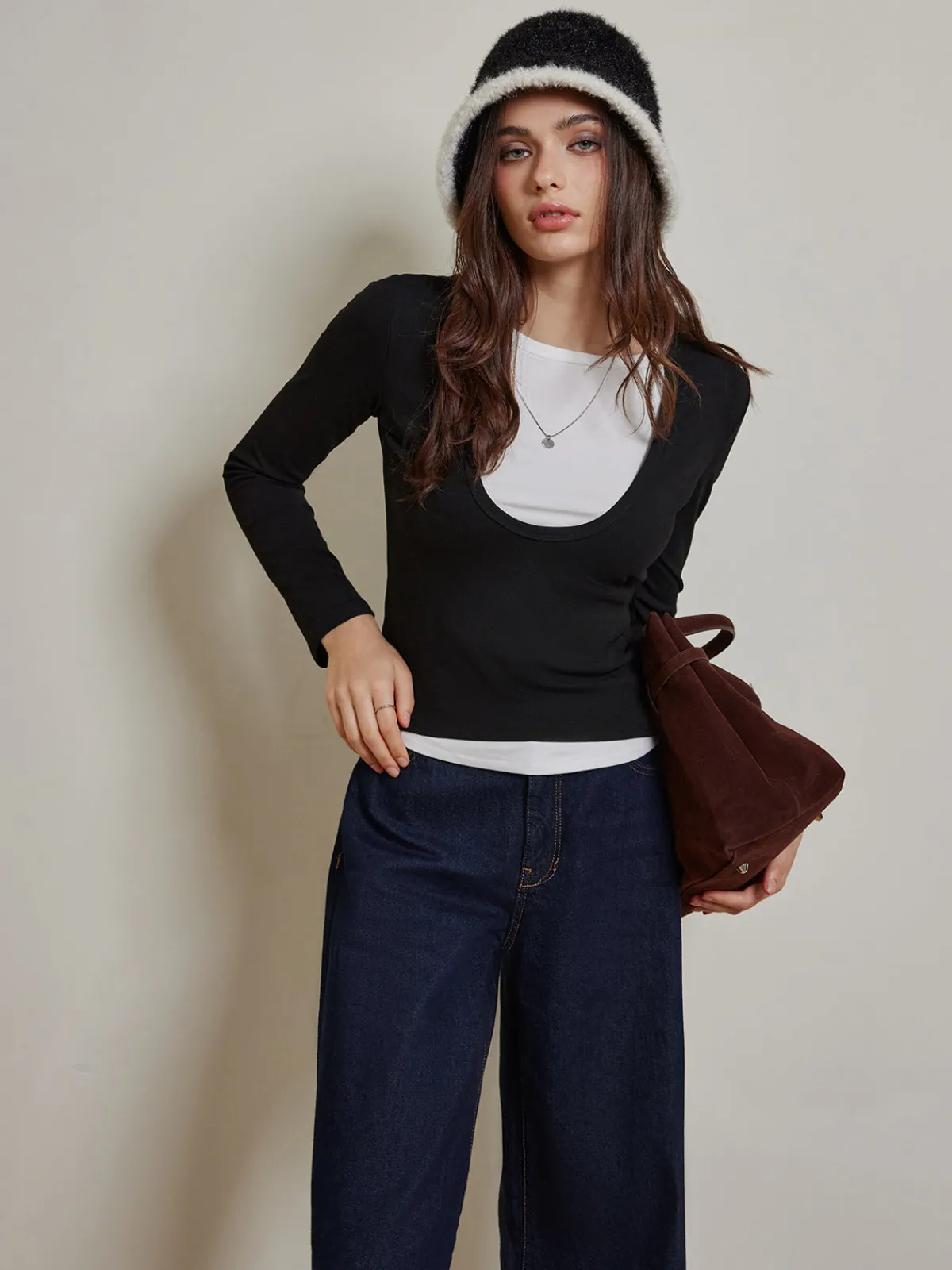 Discount 2 in 1 Color Block Jersey Top T-shirts|Tops