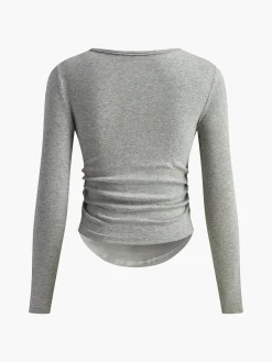 Clearance 2 in 1 Cotton Pleated Zipper Top T-shirts|Tops