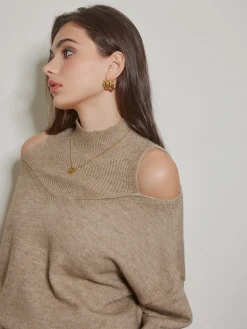 New 2 in 1 Cutout Shift Sweater Sweater Tops|Sweaters & Cardigans