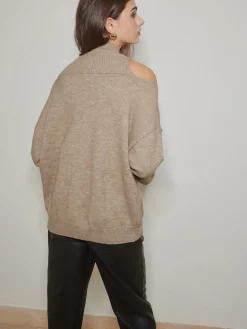 New 2 in 1 Cutout Shift Sweater Sweater Tops|Sweaters & Cardigans