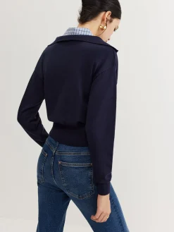 Best 2 in 1 Leisure Lapel Knit Top Sweater Tops|Sweaters & Cardigans
