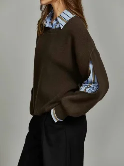 2 in 1 Ribbed Cutout Sweater Sweater Tops|Sweaters & Cardigans
