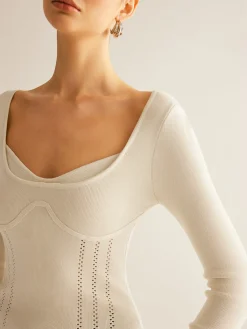 2 in 1 Ribbed Skinny Knit Top Sweater Tops|Sweaters & Cardigans