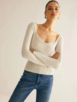 2 in 1 Ribbed Skinny Knit Top Sweater Tops|Sweaters & Cardigans