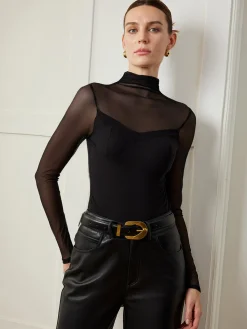 Clearance 2 in 1 Sheer Panel Blouse Blouses & Shirts|Tops