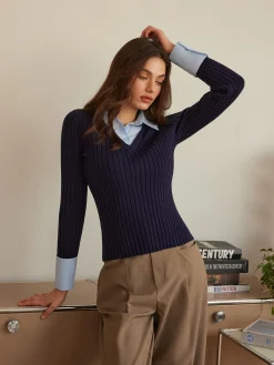 Outlet 2 in 1 Slim Polo Sweater Sweater Tops|Sweaters & Cardigans