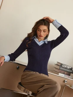 Outlet 2 in 1 Slim Polo Sweater Sweater Tops|Sweaters & Cardigans