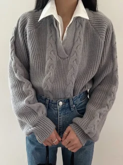 Outlet 2 in 1 Twist Polo Sweater Sweater Tops|Sweaters & Cardigans