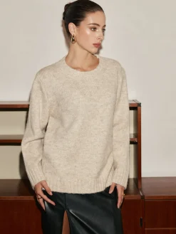 New Adjustable Scarf Wool-Blend Sweater Sweater Tops|Sweaters & Cardigans
