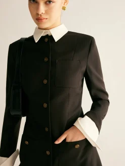 Hot Adjustable-Collar Slim Blazer Dress Blazers|Outerwear