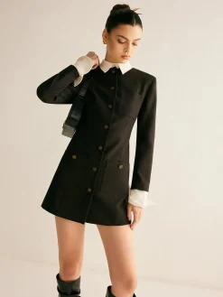 Hot Adjustable-Collar Slim Blazer Dress Blazers|Outerwear