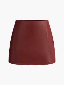 Best A-Line Faux Leather Mini Skirt Skirts|Bottoms