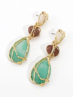 Clearance Alloy Net Water Drop Earrings Earrings|Accessories