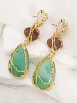 Clearance Alloy Net Water Drop Earrings Earrings|Accessories