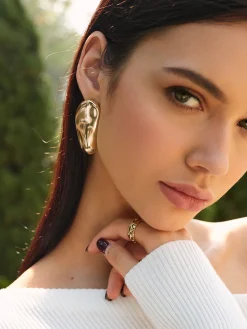 Hot Asymmetric Chunky Stud Earrings Accessories