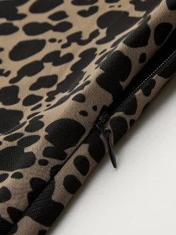 Online Asymmetric Collar Printed Short Dress Casual Dresses|Work Dresses