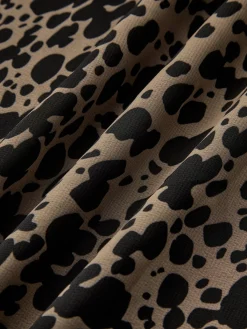 Online Asymmetric Collar Printed Short Dress Casual Dresses|Work Dresses