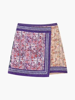 Asymmetric Floral Printed Mini Skirt Skirts|Bottoms