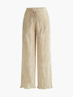 New Asymmetric Halter Crop Top With Wide Leg Pants Set Pants Sets|Wide Leg