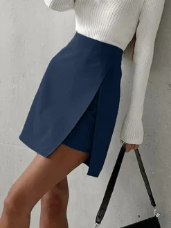 Sale Asymmetric Layered Split Mini Skirt Skirts|Bottoms