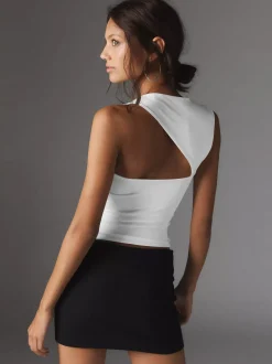 New Asymmetric Neck Cut Out Tank Top Tank Tops & Camis|Tops
