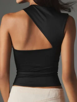 New Asymmetric Neck Cut Out Tank Top Tank Tops & Camis|Tops