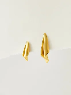 Hot Asymmetric Paper Airplane Pleated Earrings Earrings|Accessories