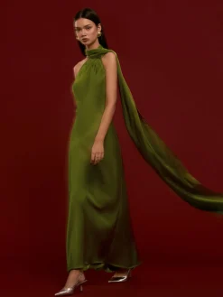 New Asymmetrical Backless Satin Dress Casual Dresses|Cocktail & Party Dresses