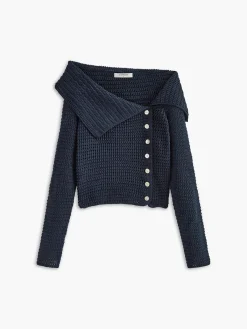 Discount Asymmetrical Breasted Knit Top Sweater Tops|Sweaters & Cardigans