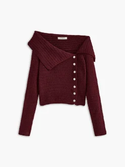 Discount Asymmetrical Breasted Knit Top Sweater Tops|Sweaters & Cardigans