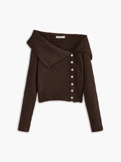 Discount Asymmetrical Breasted Knit Top Sweater Tops|Sweaters & Cardigans