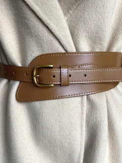 Hot Asymmetrical Buckle Wide Leather Belt Belts & Chain|Accessories