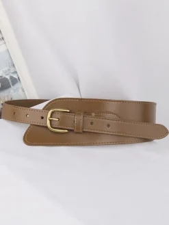 Hot Asymmetrical Buckle Wide Leather Belt Belts & Chain|Accessories