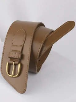 Hot Asymmetrical Buckle Wide Leather Belt Belts & Chain|Accessories