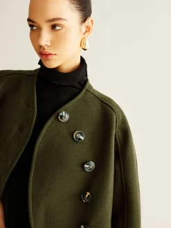 Outlet Asymmetrical Button Crop Tweed Coat Outerwear|Crop Tops