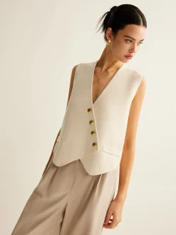 Hot Asymmetrical Button Sweater Vest Sweater Vests|Sweaters & Cardigans