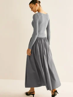 Hot Asymmetrical Chic Panel Pleated Dress Casual Dresses|Long Dresses