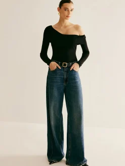 New Asymmetrical Cold Shoulder Knitting Top Sweater Tops|Sweaters & Cardigans