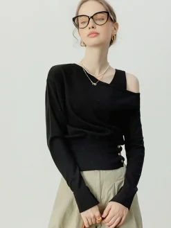 Outlet Asymmetrical Cold Shoulder Sweater Co-ords Sweater Tops|Sweaters & Cardigans