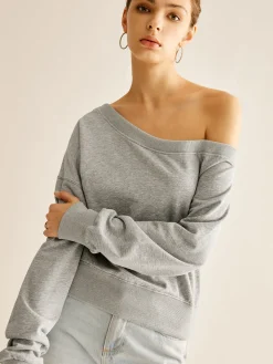 Sale Asymmetrical Cold Shoulder Sweatshirt Sweatshirts & Hoodies|Tops
