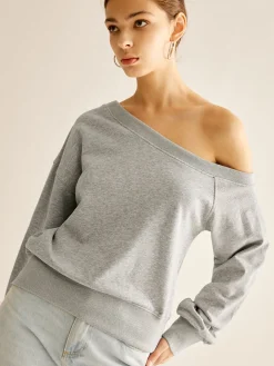 Sale Asymmetrical Cold Shoulder Sweatshirt Sweatshirts & Hoodies|Tops