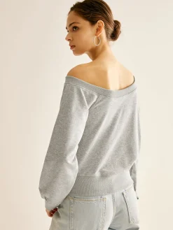 Sale Asymmetrical Cold Shoulder Sweatshirt Sweatshirts & Hoodies|Tops