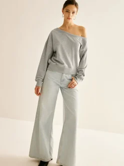 Sale Asymmetrical Cold Shoulder Sweatshirt Sweatshirts & Hoodies|Tops