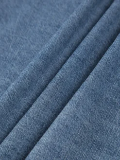 Online Asymmetrical Collar Denim Crop Shirt Crop Tops|Denim